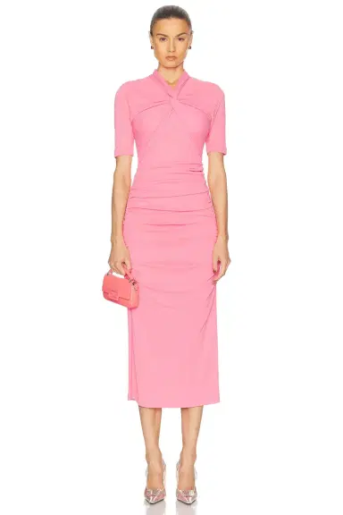 Carolina Herrera Twisted Neck Midi Dress | Thumbnail 1 Carolina Herrera Twisted Neck Midi Dress | Thumbnail 1