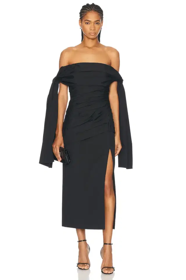 Carolina Herrera Off The Shoulder Midi Dress