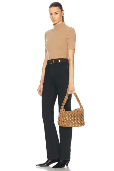 Khaite Elena Suede Studded Shoulder Bag | Thumbnail 2 Khaite Elena Suede Studded Shoulder Bag | Thumbnail 2