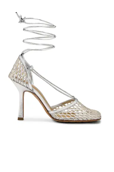 Bottega Veneta Stretch Metallic Leather Sandals | Thumbnail 1