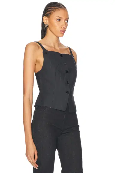Ganni Suting Vest Top | Thumbnail 2 Ganni Suting Vest Top | Thumbnail 2