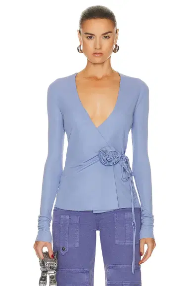 BLUMARINE Long Sleeve Wrap Top | Thumbnail 1