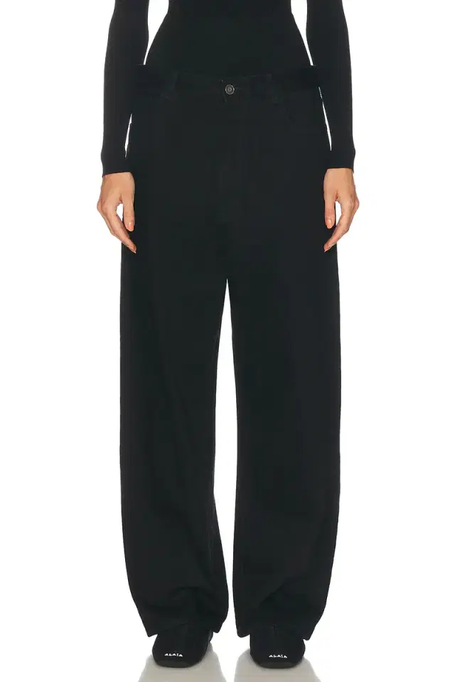 ALAÏA Knit Band Waist Straight Leg Jeans
