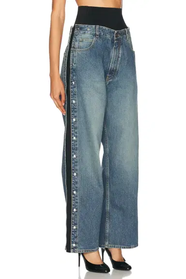 Alaïa Wide Leg With Snaps Jeans | Thumbnail 2 Alaïa Wide Leg With Snaps Jeans | Thumbnail 2