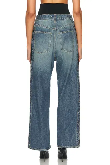 Alaïa Wide Leg With Snaps Jeans | Thumbnail 4 Alaïa Wide Leg With Snaps Jeans | Thumbnail 4