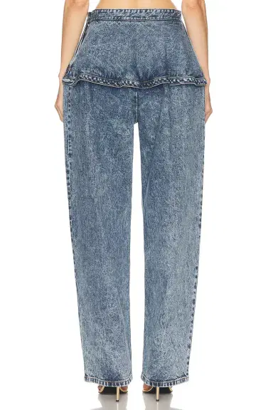 Alaïa Peplum Wide Leg Jeans | Thumbnail 4 Alaïa Peplum Wide Leg Jeans | Thumbnail 4