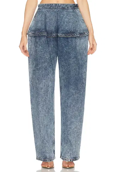 Alaïa Peplum Wide Leg Jeans | Thumbnail 1 Alaïa Peplum Wide Leg Jeans | Thumbnail 1