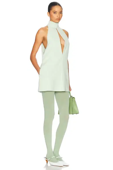Helsa The Heavy Crepe Halter Dress | Thumbnail 2 Helsa The Heavy Crepe Halter Dress | Thumbnail 2
