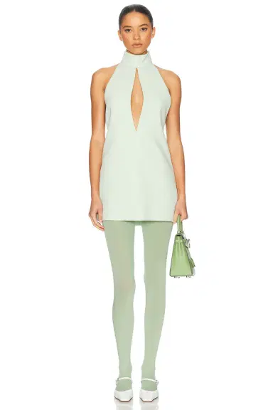 Helsa The Heavy Crepe Halter Dress | Thumbnail 1 Helsa The Heavy Crepe Halter Dress | Thumbnail 1