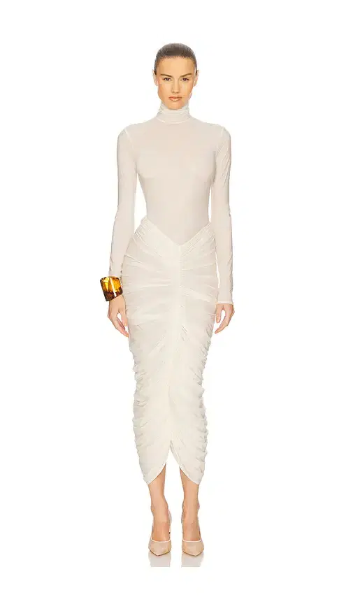 Helsa The Super Sheer Ruched Dress