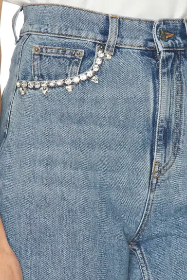 AREA Crystal Heart Straight Leg Jeans | Thumbnail 6 AREA Crystal Heart Straight Leg Jeans | Thumbnail 6