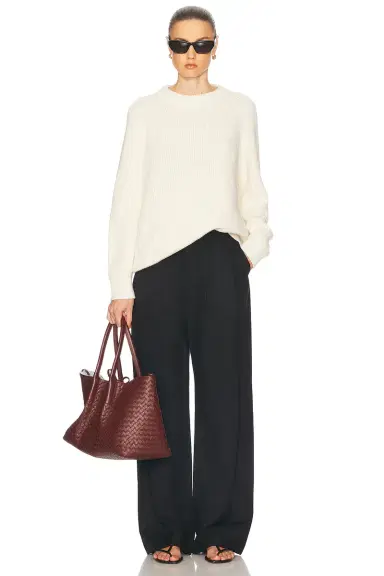Jenni Kayne Oversized Cotton Fisherman Sweater | Thumbnail 4 Jenni Kayne Oversized Cotton Fisherman Sweater | Thumbnail 4