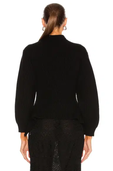 Alaïa Fitted Sculpted Long Sleeve Sweater | Thumbnail 4 Alaïa Fitted Sculpted Long Sleeve Sweater | Thumbnail 4
