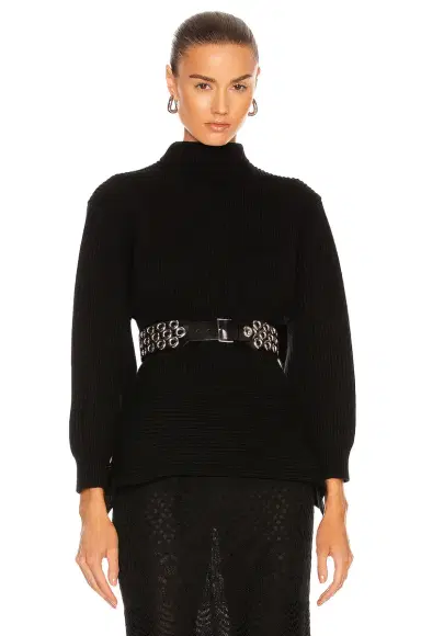 Alaïa Fitted Sculpted Long Sleeve Sweater | Thumbnail 1 Alaïa Fitted Sculpted Long Sleeve Sweater | Thumbnail 1