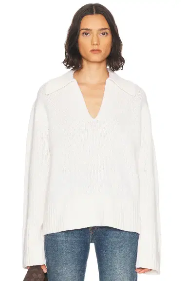 Jenni Kayne Cashmere Phoebe Polo Sweater | Thumbnail 1 Jenni Kayne Cashmere Phoebe Polo Sweater | Thumbnail 1