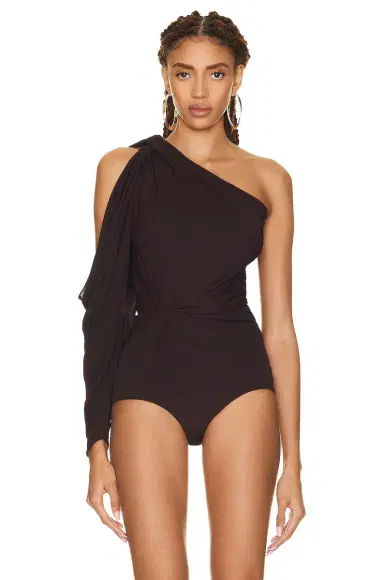 Saint Laurent Jersey One Shoulder Bodysuit | Thumbnail 2 Saint Laurent Jersey One Shoulder Bodysuit | Thumbnail 2