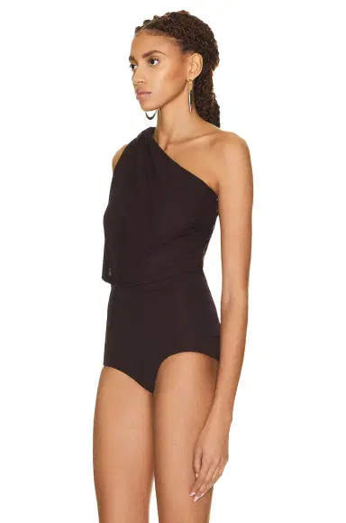 Saint Laurent Jersey One Shoulder Bodysuit | Thumbnail 4 Saint Laurent Jersey One Shoulder Bodysuit | Thumbnail 4