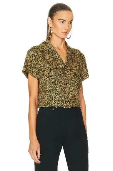 Saint Laurent Cropped Short Sleeve Shirt | Thumbnail 2 Saint Laurent Cropped Short Sleeve Shirt | Thumbnail 2