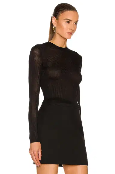 Saint Laurent Long Sleeve Top | Thumbnail 2 Saint Laurent Long Sleeve Top | Thumbnail 2