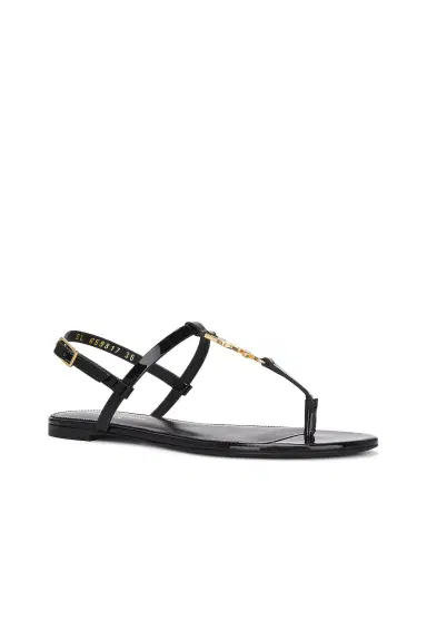 Saint Laurent Cassandra Flat Sandal | Thumbnail 2 Saint Laurent Cassandra Flat Sandal | Thumbnail 2