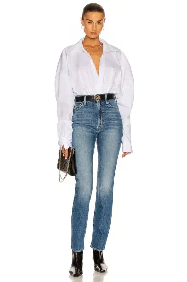 Norma Kamali Oversized Boyfriend Shirt Bodysuit | Thumbnail 5 Norma Kamali Oversized Boyfriend Shirt Bodysuit | Thumbnail 5