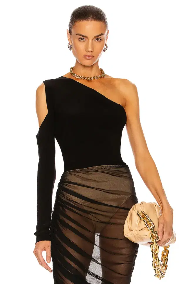 Norma Kamali One Shoulder One Sleeve Top