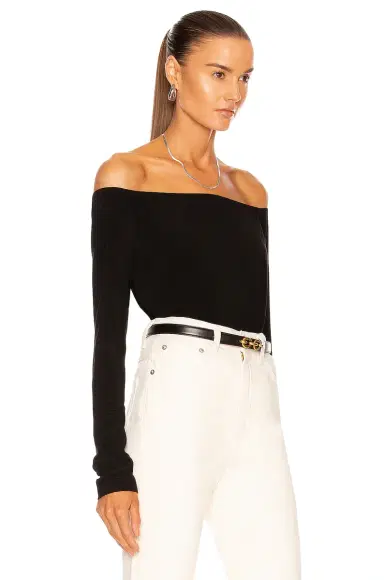 Norma Kamali Long Sleeve Off Shoulder Top | Thumbnail 2