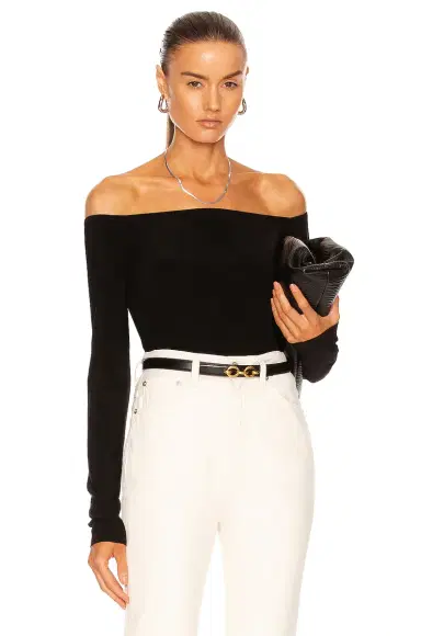 Norma Kamali Long Sleeve Off Shoulder Top | Thumbnail 1