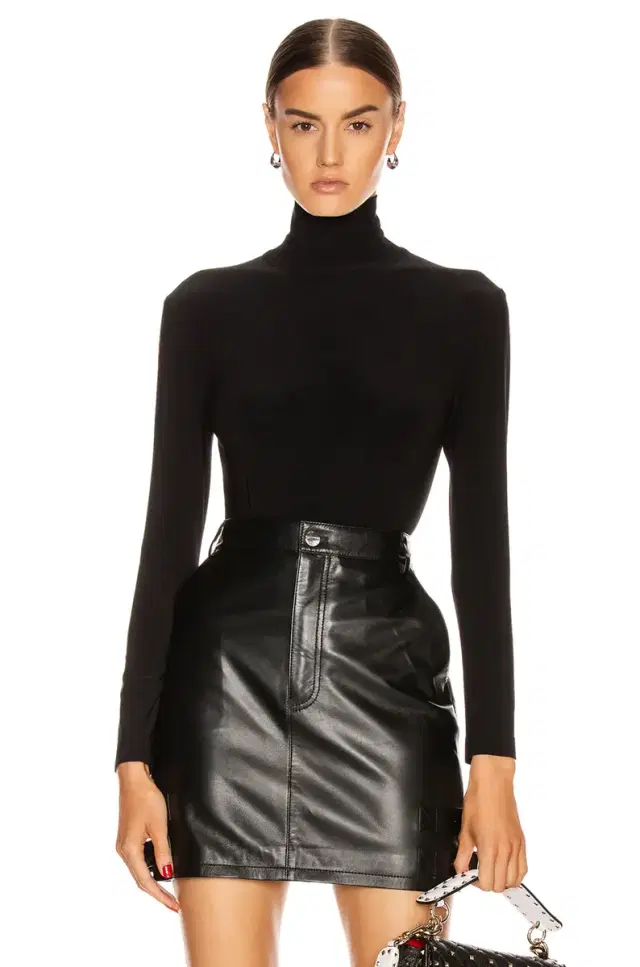 Norma Kamali Long Sleeve Turtleneck Bodysuit
