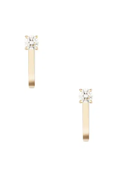 Melissa Kaye Aria U Huggie Hoop Earrings | Thumbnail 2