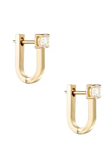 Melissa Kaye Aria U Huggie Hoop Earrings | Thumbnail 1