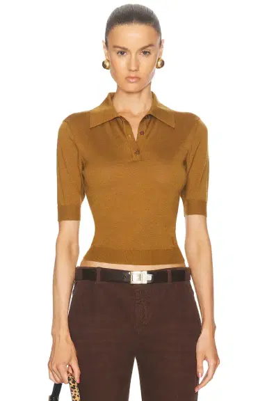 Saint Laurent Short Sleeve Polo Top | Thumbnail 1