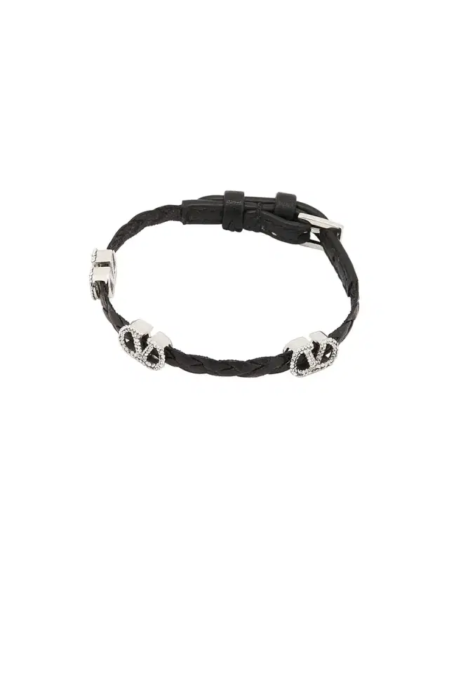 Valentino Garavani V Logo Signature Leather Bracelet