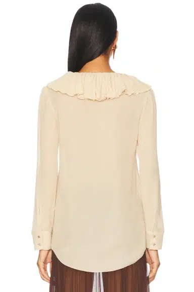 Saint Laurent Long Sleeve Ruffle Blouse | Thumbnail 3
