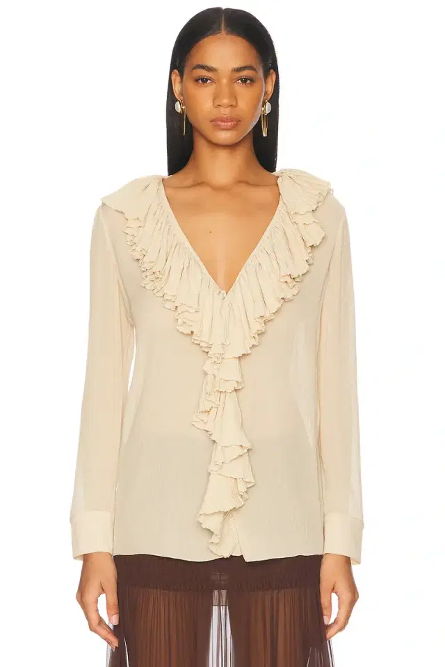 Long Sleeve Ruffle Blouse