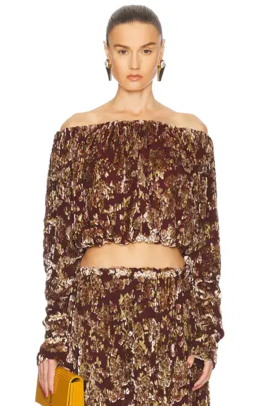 Saint Laurent Off The Shoulder Blouse | Thumbnail 1 Saint Laurent Off The Shoulder Blouse | Thumbnail 1