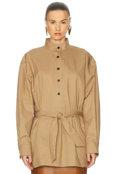 Saint Laurent Belted Long Sleeve Top | Thumbnail 1 Saint Laurent Belted Long Sleeve Top | Thumbnail 1