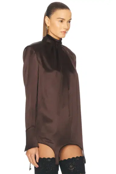 Saint Laurent Mockneck Blouse | Thumbnail 2 Saint Laurent Mockneck Blouse | Thumbnail 2