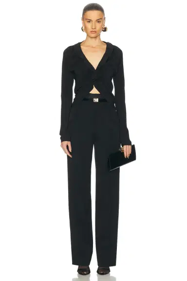 Saint Laurent Long Sleeve Ruffle Top | Thumbnail 4 Saint Laurent Long Sleeve Ruffle Top | Thumbnail 4