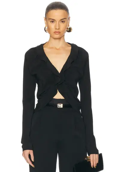 Saint Laurent Long Sleeve Ruffle Top | Thumbnail 1 Saint Laurent Long Sleeve Ruffle Top | Thumbnail 1