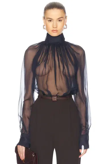 Saint Laurent Long Sleeve Blouse | Thumbnail 1