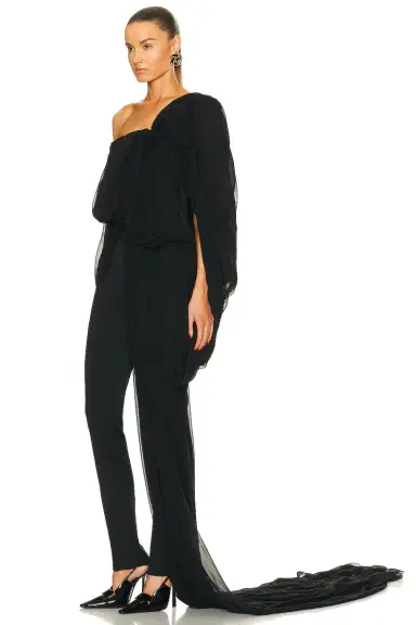 Saint Laurent One Shoulder Drape Top | Thumbnail 3 Saint Laurent One Shoulder Drape Top | Thumbnail 3