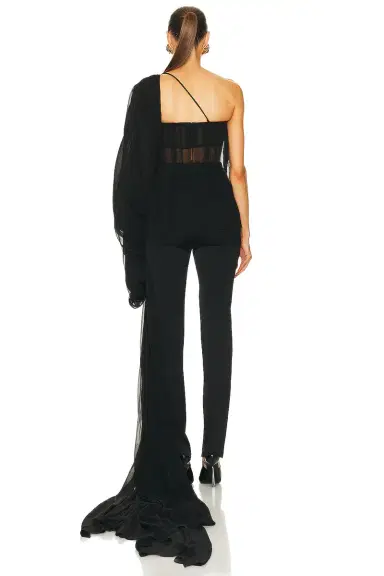 Saint Laurent One Shoulder Drape Top | Thumbnail 4 Saint Laurent One Shoulder Drape Top | Thumbnail 4