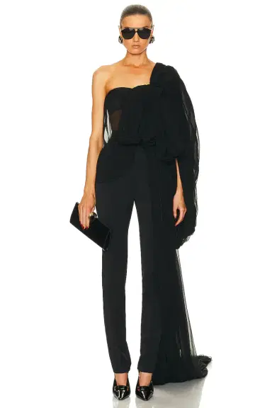 Saint Laurent One Shoulder Drape Top | Thumbnail 1 Saint Laurent One Shoulder Drape Top | Thumbnail 1