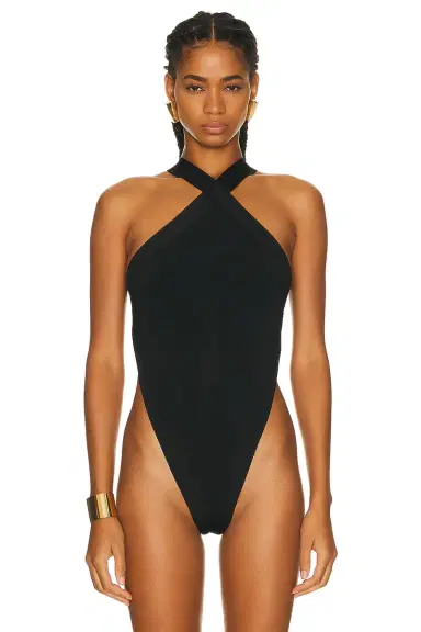 Saint Laurent Crossneck Bodysuit Top | Thumbnail 2