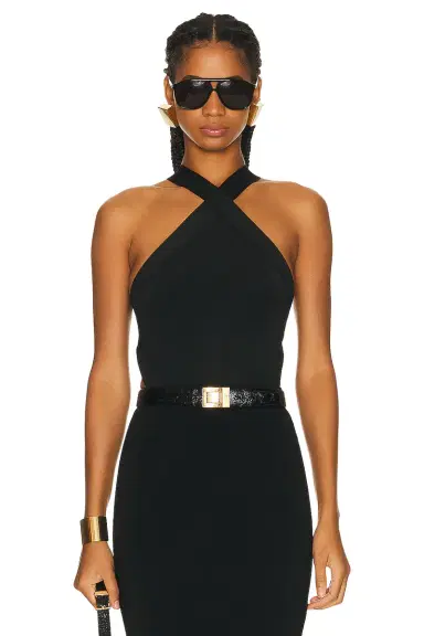Saint Laurent Crossneck Bodysuit Top | Thumbnail 1