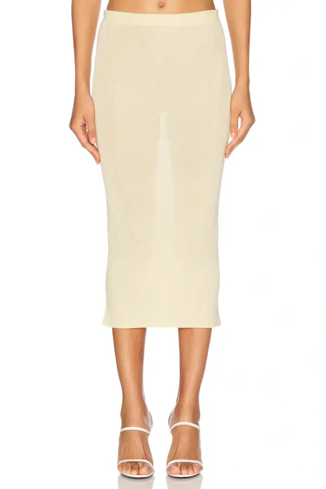 self-portrait Viscose Knit Midi Skirt