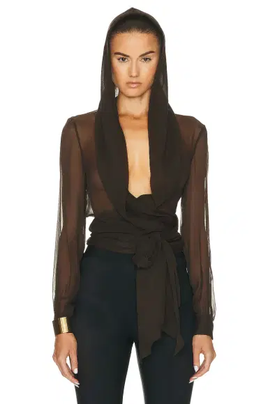 Saint Laurent Hooded Long Sleeve Top | Thumbnail 2