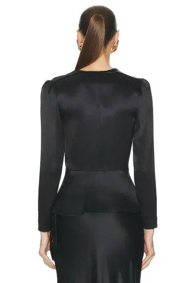 Saint Laurent Satin Long Sleeve Blouse | Thumbnail 3