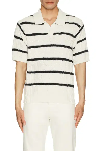 FRAME Striped Polo Sweater | Thumbnail 3